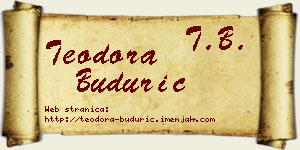 Teodora Budurić vizit kartica